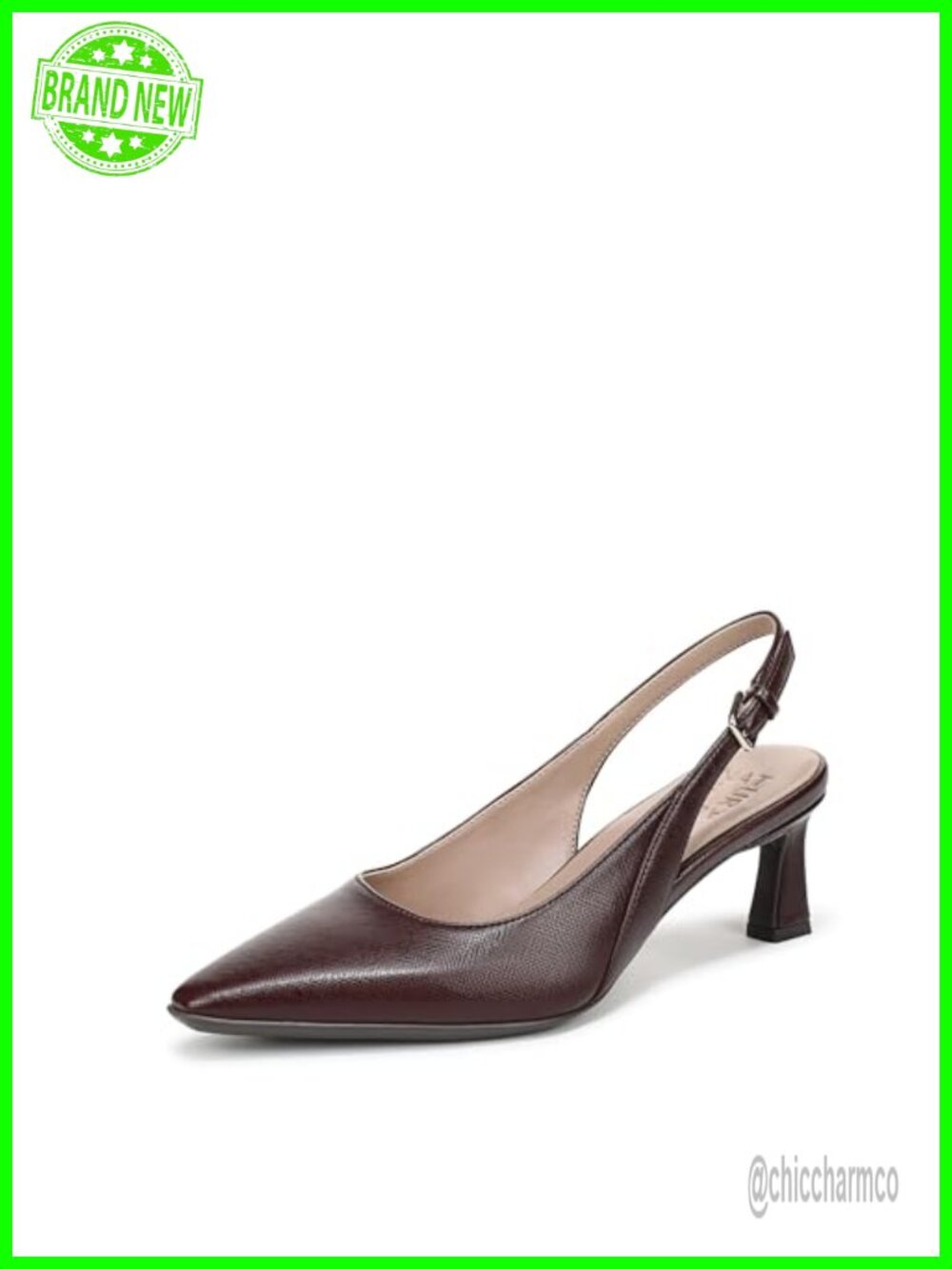 Naturalizer Women's Tansy Slingback Pump Flare Heel Snip Toe